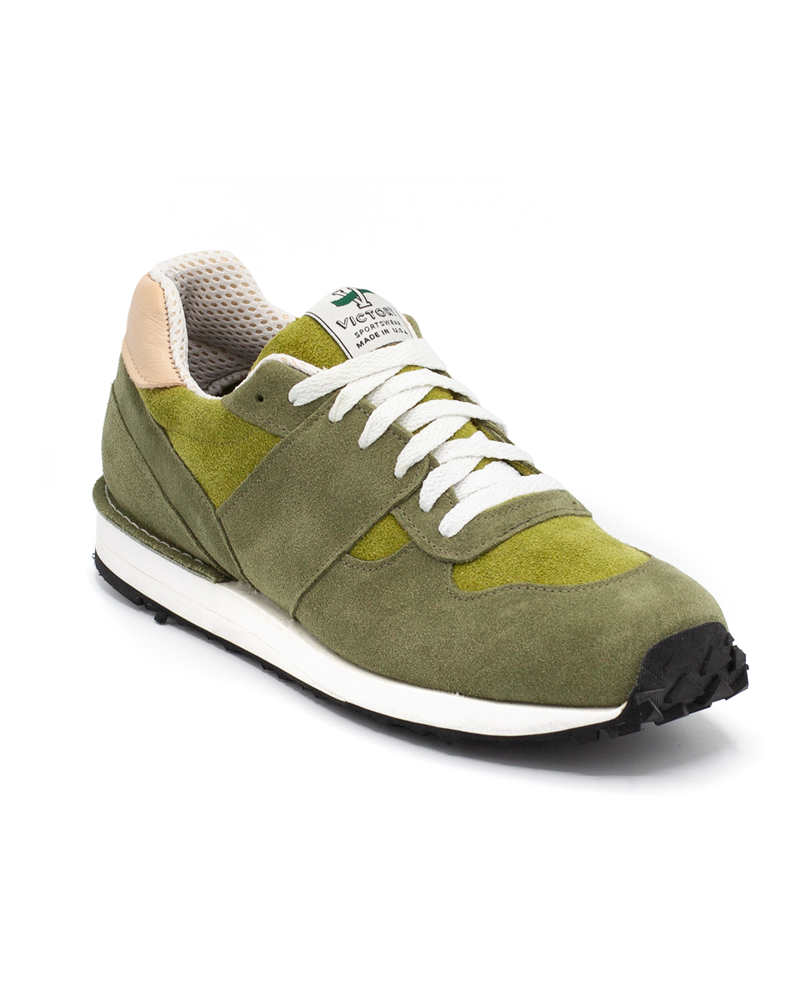 Green top suede sneakers